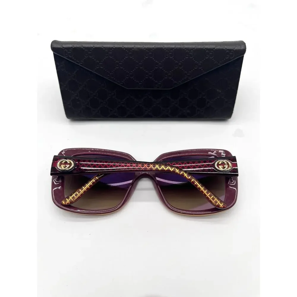GUCCI Vintage Sunglasses, Case Included, Transparent Illusion Diamond Print